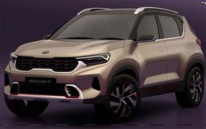 Kia Sonet subcompact SUV with tiger-nose grille feature